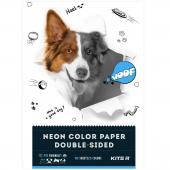 Папiр кольоровий Kite K22-252 А4 15ар/5кол неон Dogs