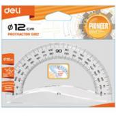 Транспортир Deli EG10212 Pioneer прозор 180гр 12см, бл/пак