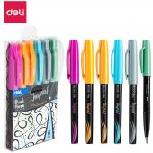 Фломастери Deli EU304 6кол "Brush Pen"