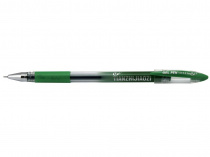 Ручка гелева Tianjiao TZ501B зелений 0,5 мм прозорий пластик, гумовий грип