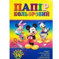 Папiр кольоровий Одісей А4 двосторонній 9 кол, 14 арк - фото