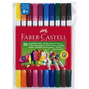 Фломастери Faber_Castell Fibre-tip 10 кольорів двостороннi 151110 фото