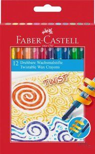 Олівці кольорові Faber_Castell 12 кольорів воскові в пластиковому корпусі 120003 фото