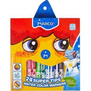 Фломастери Marco Super Washable Джамбо 24 кольори 1632-24CB фото