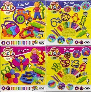 Тiсто для лiпки DankoToys 12 кол пазли з формами TMD-11-01U,02U фото
