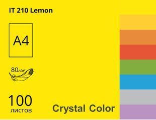 Папір офісний кольоровий Crystal Color А4 100 арк насичений, 80 гр/м2, лимонний 16.7542 фото