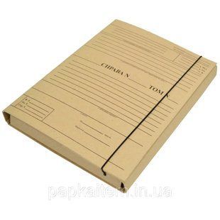 Папка-архiватор Item для НОТАРІУСІВ 20мм А4 крафт з планками на резинці, 240 х 318 м 316/10PR фото