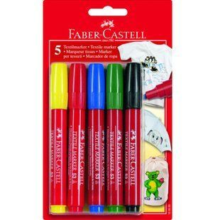 Фломастери Faber_Castell 5 кольрів по тканині 159505 фото