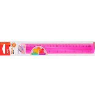Лінійка Deli Pioneer 20 см пластик флуорiсцентний EG00202 фото