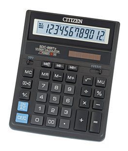Калькулятор настільний Citizen SDC-888 бухгалтерський, 12 розрядів, 158 х 203,2 х 31 мм SDC-888TII фото