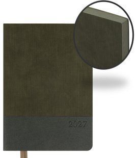 Щоденник датований А5 Leo Planner 2027 Velvet, м&rsquo;який 184 арк +21день 2028 року, темно-зелений 252722 фото