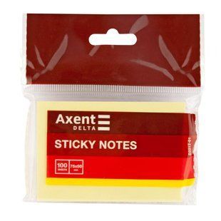 Блок клейкий Axent жовтий 50 х 75 мм, 100 арк D3312-01 фото