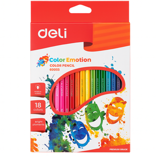 Олівці кольорові Deli Color Emotion 18 кольорів EC00210 фото