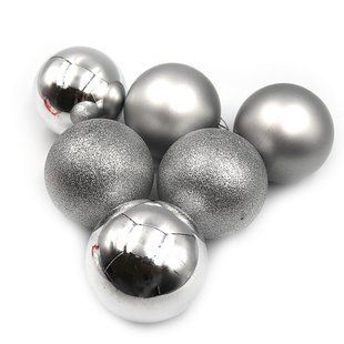 Іграшка ялинкова J_Otten 8 см Silver, 6 шт 0570-S-8 фото