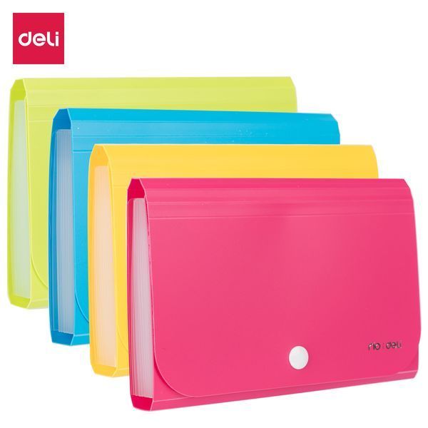 Папка-портфель Deli 12вiд А6 на кнопцi Rio E5561 фото