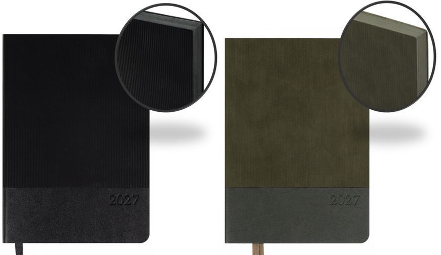 Щоденник датований А5 Leo Planner 2027 Velvet, м&rsquo;який 184 арк +21день 2028 року, темно-зелений 252722 фото