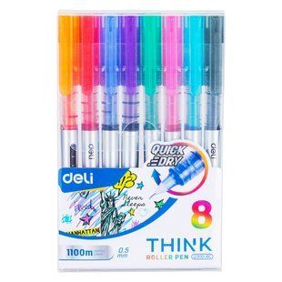 Набір ролерів Deli Think 0,5 мм, 8 кольорів EQ300-8C фото