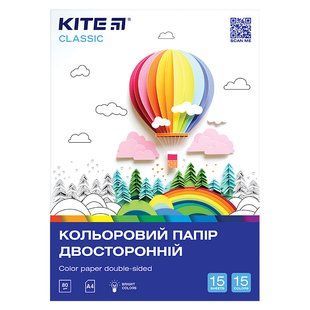 Папiр кольоровий Kite А4 10 кол, 10 арк двосторонній K-250 фото