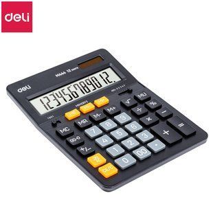 Калькулятор настільний Deli EM444 бухгалтерський, 12 розрядів, 155 х 200 х 7 мм EM444 фото