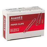 Скріпки Axent 28 мм круглі нікель 100 шт 4101-А фото