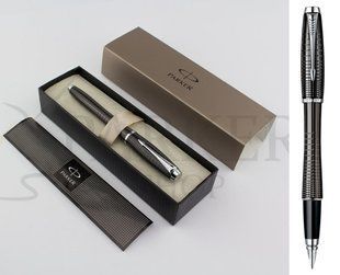 Ручка перова Parker URBAN Premium Ebony Metal Chiselled черн с хромом, синій 21 212Ч фото