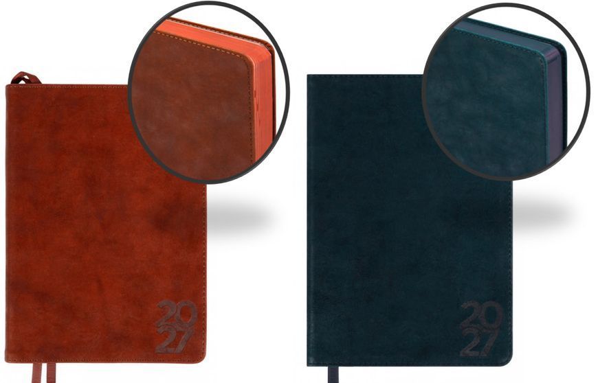 Щоденник датований А5 Leo Planner 2027 Case, інтегральний 184 арк +21день 2028 року, коричневий 252745 фото