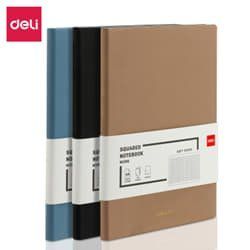 Записна книга Deli А5 96ар. 80гр. тверда обкладинка , бежевий EN118G фото