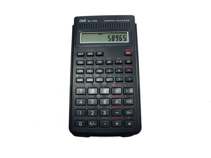 Калькулятор інженерний Deli E1704, 12 розрядів, 143 х 78 х 13 мм, 56 функцiй E1704 фото