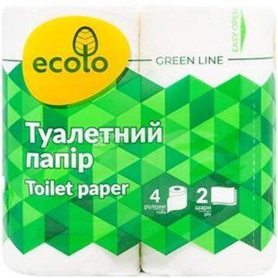Папір туалетний 4 рул 2-шар Ecolo 00000008819 фото