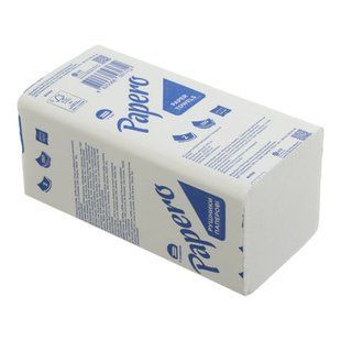 Рушники паперові V-скл білий 160 шт 1-шар Papero RV023 фото