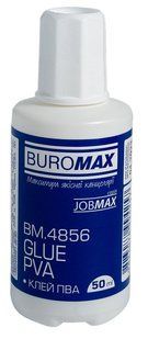 Клей ПВА Buromax JOBMAX 50 мл з пензлем BM.4856 фото