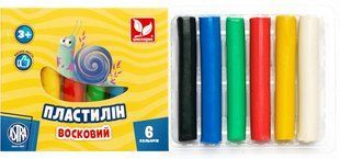 Пластилiн Школярик 6 кол круглий, 78 гр 83811905-UA фото