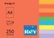 Папір офісний кольоровий Rey Adagio А4 250 арк насичений, 160 гр/м2, помаранчевий 16.7415 фото 1