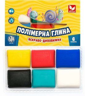 Глина полiмерна Школярик Яскраво-дивовижна 6 кол, 120 гр 83911901-UA фото