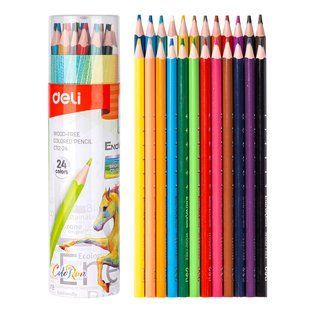 Олівці кольорові Deli Enovation 24 кольори EC112-24 фото