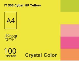 Папір офісний кольоровий Crystal Color А4 100 арк неон, 80 гр/м2, жовтий 16.7546 фото