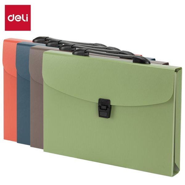 Портфель Deli 13вiд А4 New York на замку, асорті E5557 фото