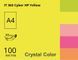 Папір офісний кольоровий Crystal Color А4 100 арк неон, 80 гр/м2, жовтий 16.7546 фото 2
