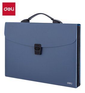 Портфель Deli 13вiд А4 New York на замку, синій E5557 фото