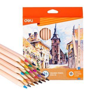 Олівці кольорові Deli 24 кольори CC124-24 фото