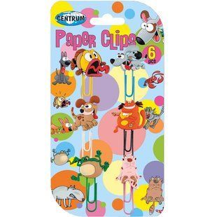 Скріпки Centrum Crazy Pets 50 мм круглі з гумов вставкою (6 шт) 84859 фото