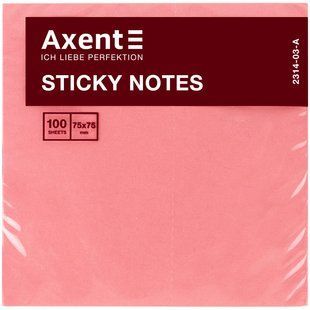 Блок клейкий Axent червоний 75 x 75 мм, 100 арк 2314-03 фото