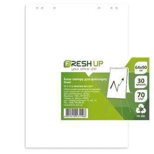 Папір для фліпчарту Fresh Up білий з евро-перфорацією, 64 х 90 см, 30 арк білий з евро-перфорацією, 64 х 90 см, 30 арк 100703 фото