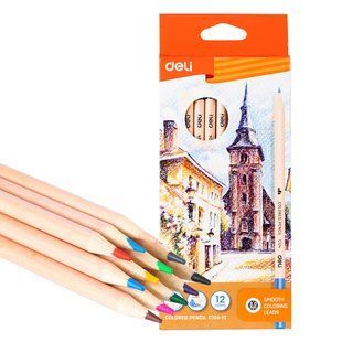 Олівці кольорові Deli 12 кольорів CC124-12 фото