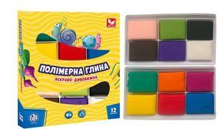 Глина полiмерна Школярик Яскраво-дивовижна 12 кол, 324 гр 304110001-UA фото