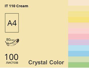 Папір офісний кольоровий Crystal Color А4 100 арк пастель, 80 гр/м2, кремовий 16.7534 фото