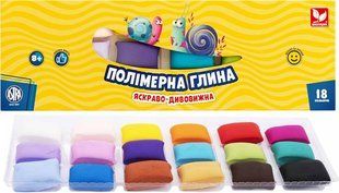 Глина полiмерна Школярик Яскраво-дивовижна 18 кол, 253 гр 304219002-UA фото