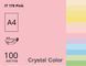 Папір офісний кольоровий Crystal Color А4 100 арк пастель, 80 гр/м2, рожевий 16.7534 фото 1