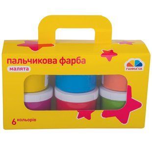 Фарби пальчикові Гамма.UA Малята 6 кол 60 мл 100401 фото