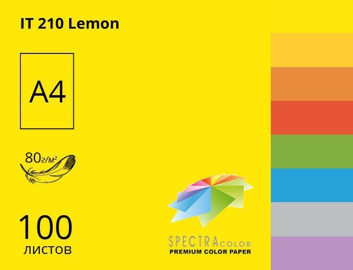 Папір офісний кольоровий насичений А4 80 гр/м2 100 арк Spectra_Color , сірий 272 - фото